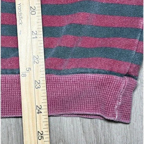 90s Vintage Union Bay Sweatshirt Size XL Maroon Stripe Hoodie Grunge Y2K Logo - Picture 6 of 9